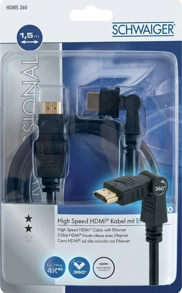 Schwaiger HDMS360 High Speed HDMI Kabel mit Ethernet 1,5m